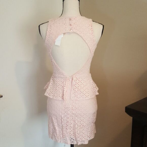 💲6️⃣ Bundled ✔️Open Back Eyelet Peplum DressPink sz XS S - Picture 11 of 11